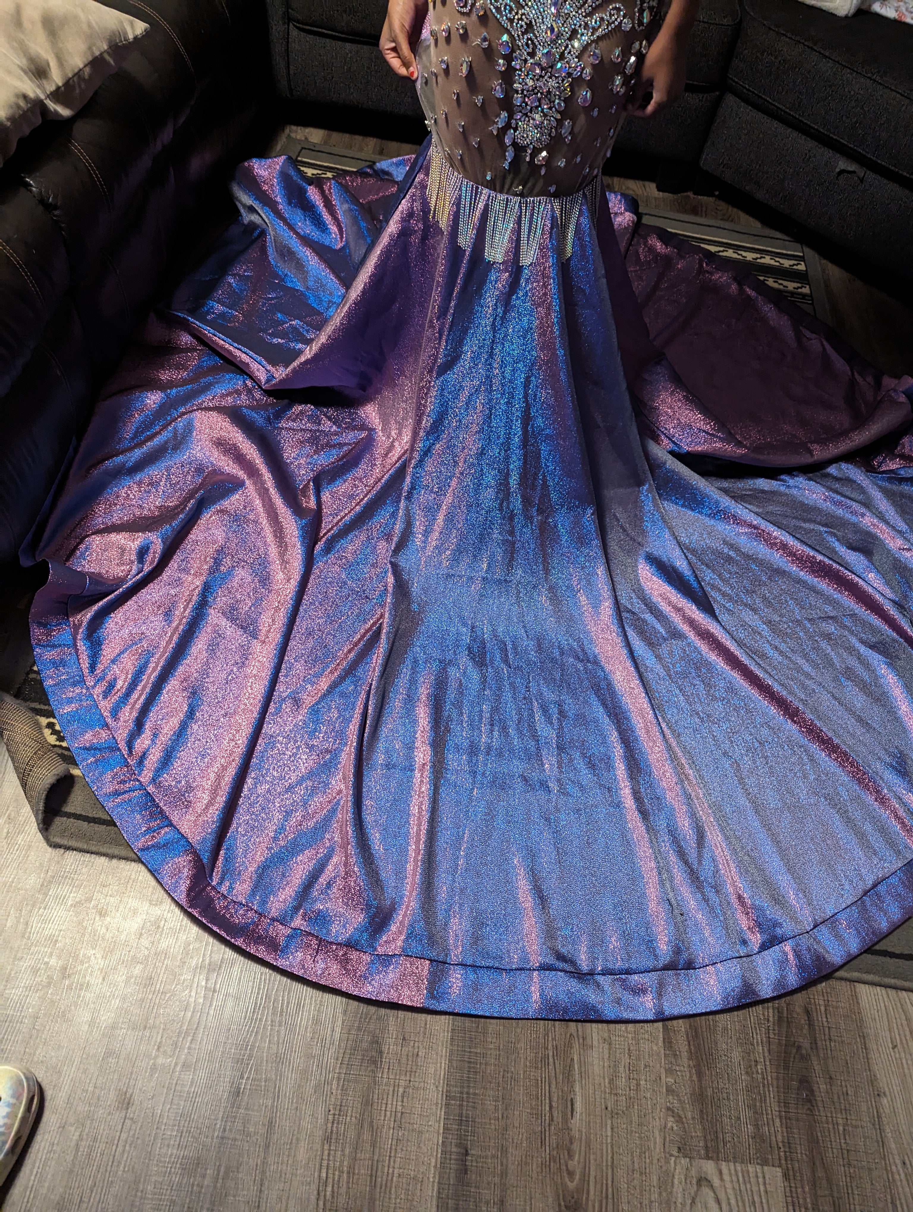 Purple Fluorescent Prom Dress Purple / Sm Purple Fluorescent Prom Dress Purple / Sm