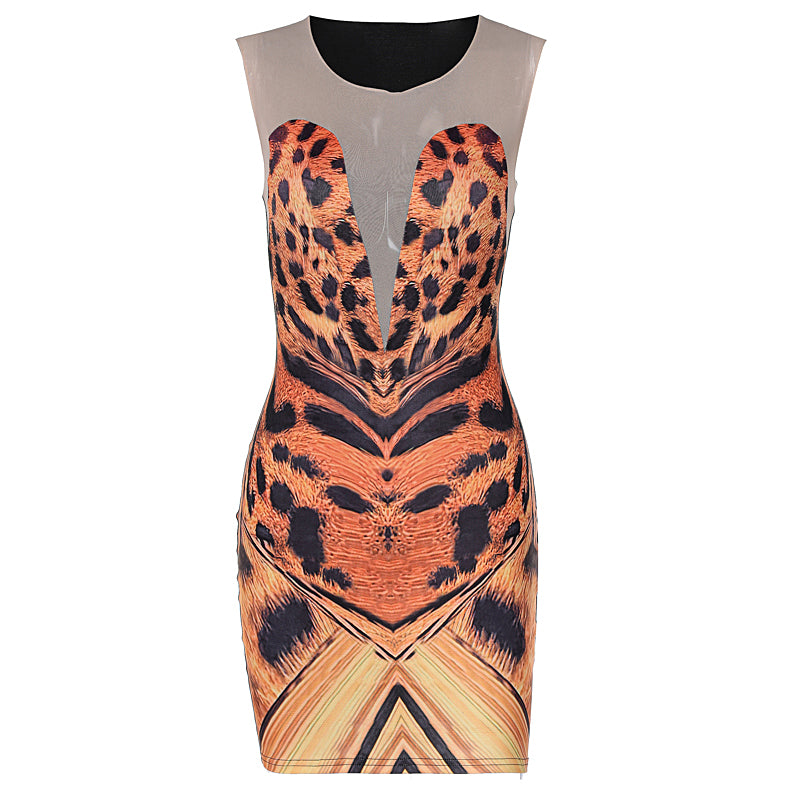 Women's Leopard Bodycon Dress iSSHEESHOP Women's Leopard Bodycon Dress iSSHEESHOP